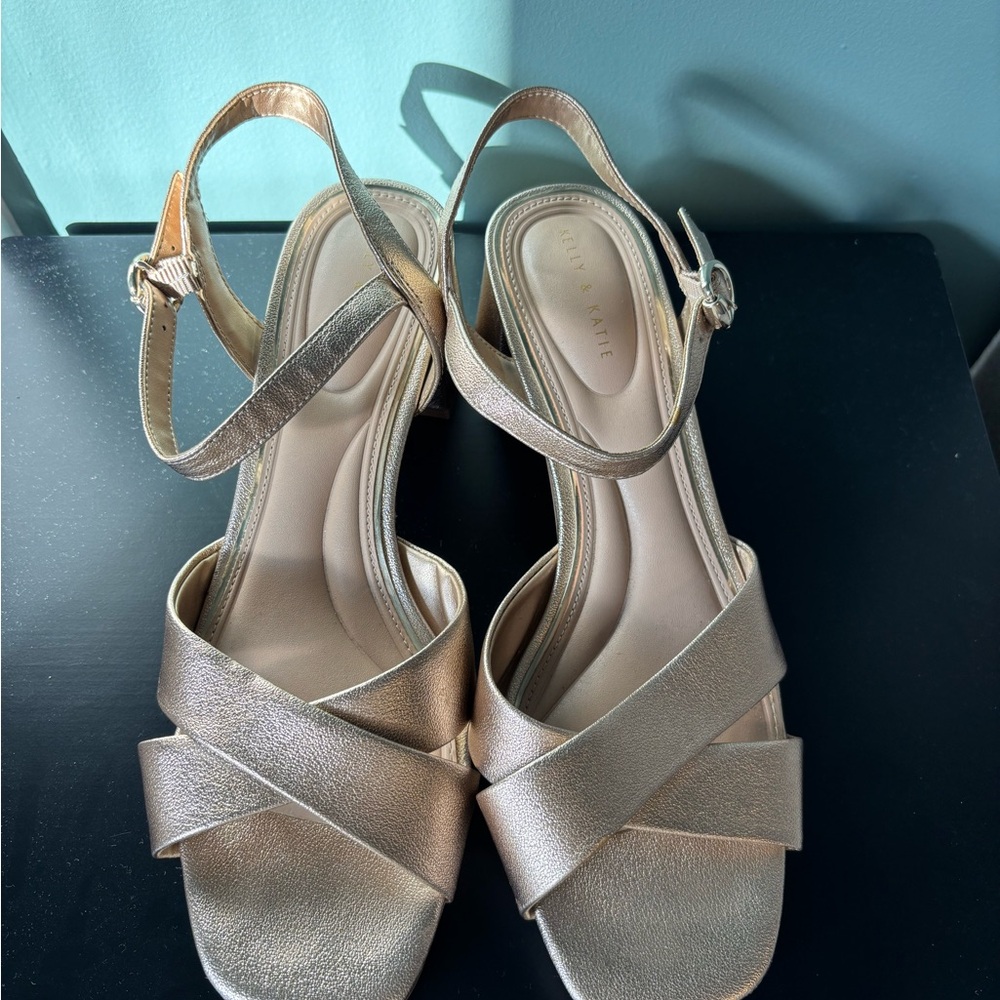 Kelly & Katie Metallic Gold Sandals